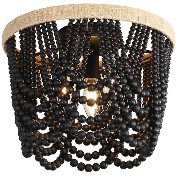 Other - Lighting Bohemian Chandelier Handmade Beaded Chandelier Vintage Hemp Rope Woven